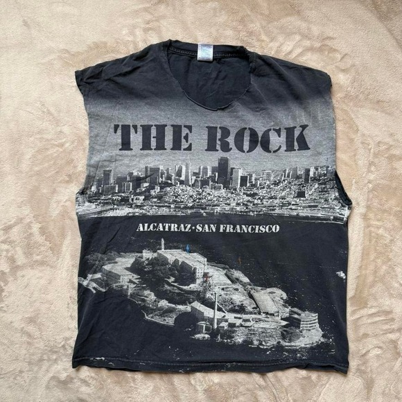 Other - Vintage 90s‎ Alcatraz AOP san Francisco muscle tee